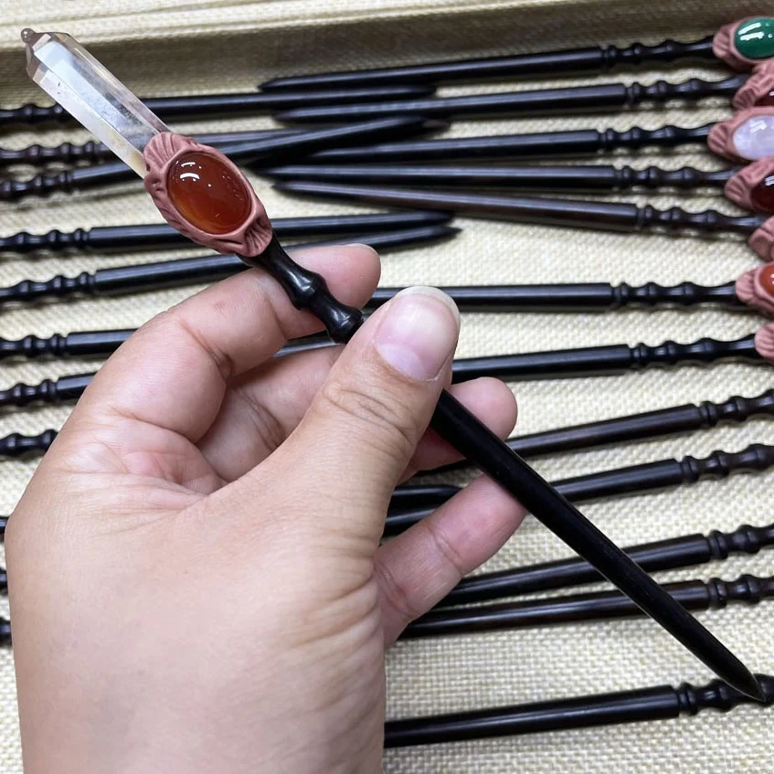 Wholesale Natural Rainbow Fluorite Point Crystal Quartz Magic Scepter