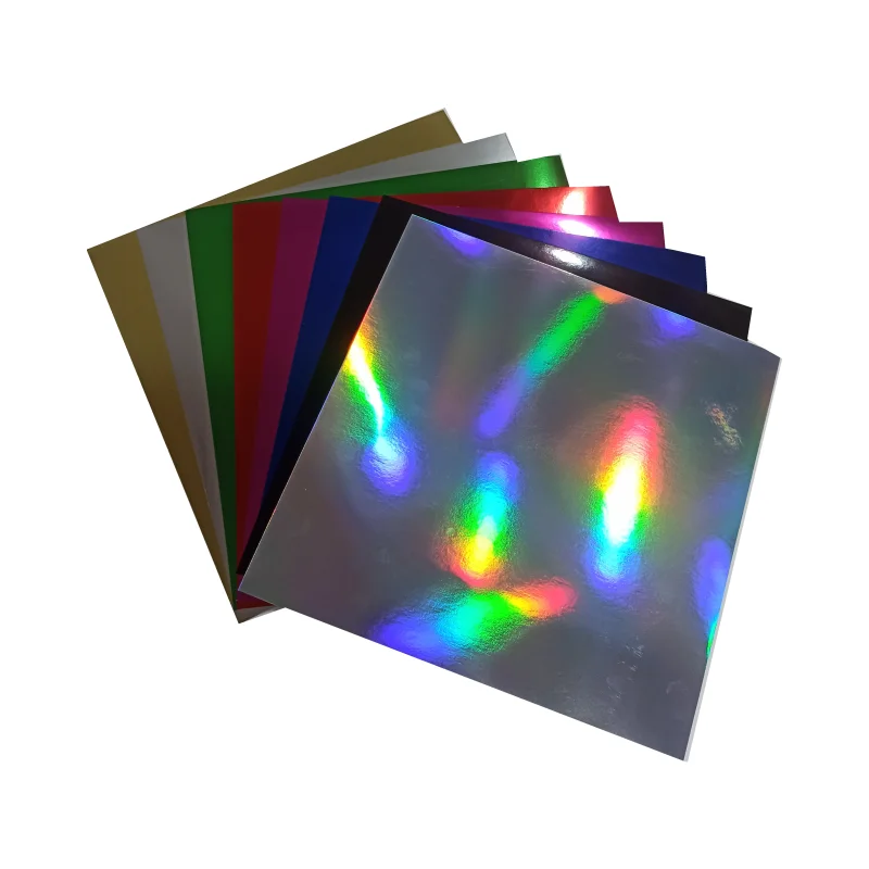 Wholesale Metallic Cardboard Mirror Paper Holographic Paper For Gift Bag Packing