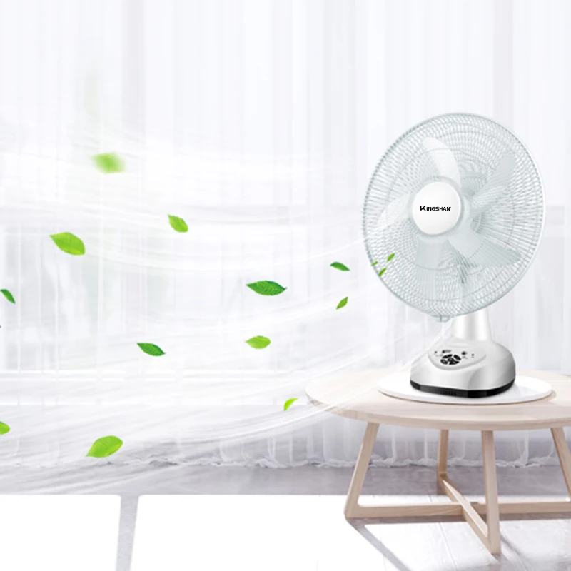 14 INCH 9 Speeds 6V Electric Charging AC/DC Solar Desk Fan With LED Light Rechargeable Table Fan