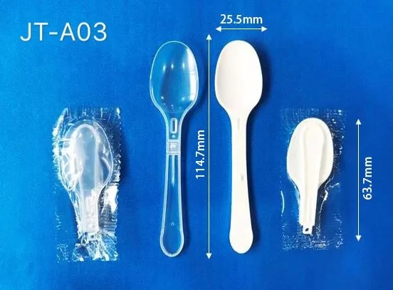Newest design Curved handle products Frozen safety material mini disposable plastic yogurt white Ice Cream foldable Spoon
