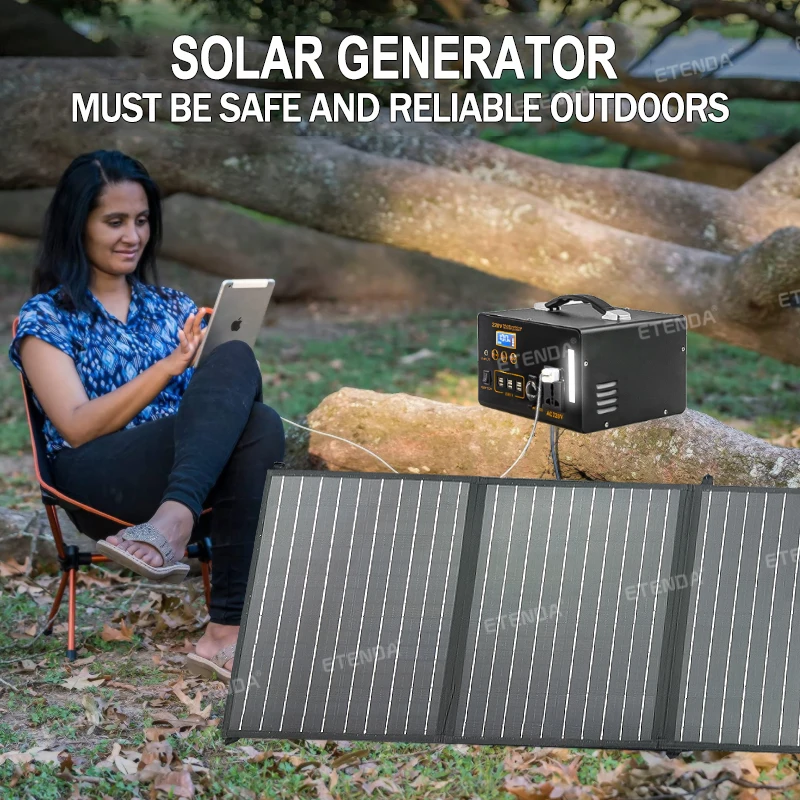 Customized 110V 220V portable power station 800w generators solar power bank 1000w portable power station with solar panel