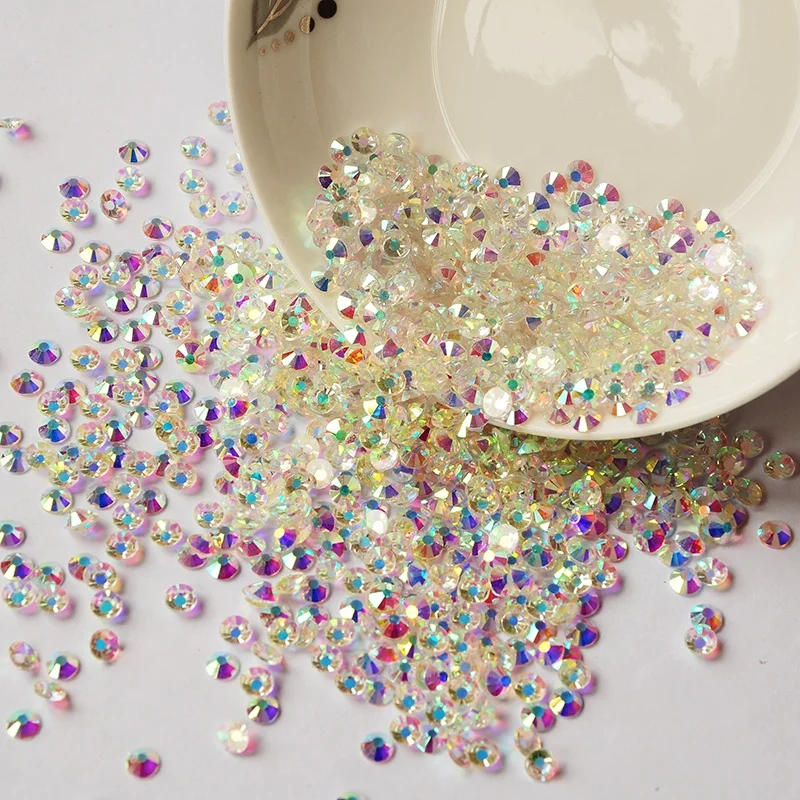 6A Quality  Crystal Glass Rhinestone Strass Bulk Flat Back Rhinestones For Clothes