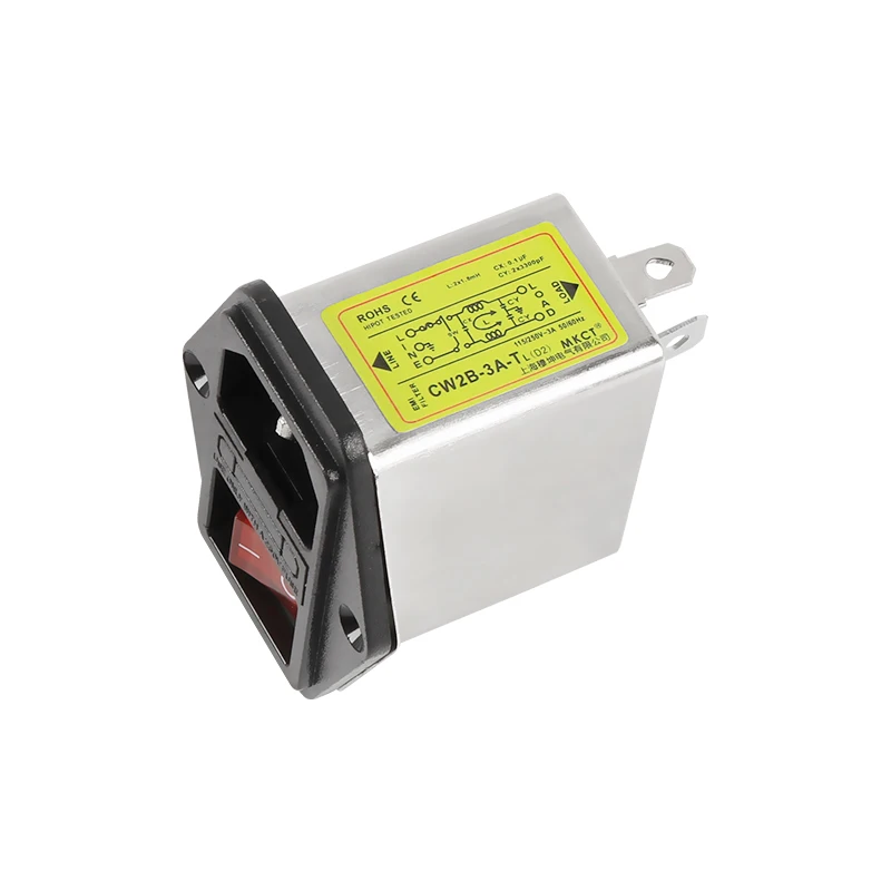 IEC Впускное отверстие с предохранителями освещенные фильтр переменного тока связи аудио 220VAC 50/60Hz 1A/3A/6A/10A сетевой фильтр с выключатель света