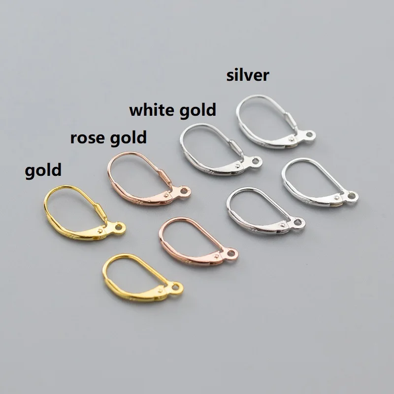 fashion 925 Sterling Silver jewelry findings drop earring loop French hook nature pearl,18k gold plating ,DIY Accessories silver