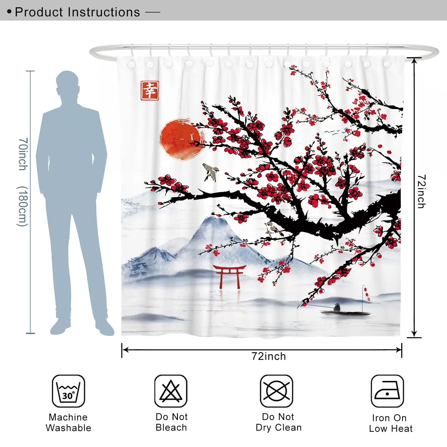 Amazon Bathroom Flower Pattern Pvc Shower Curtain, Manufacturers Prefect Plum Blossom Designer Shower Curtains/