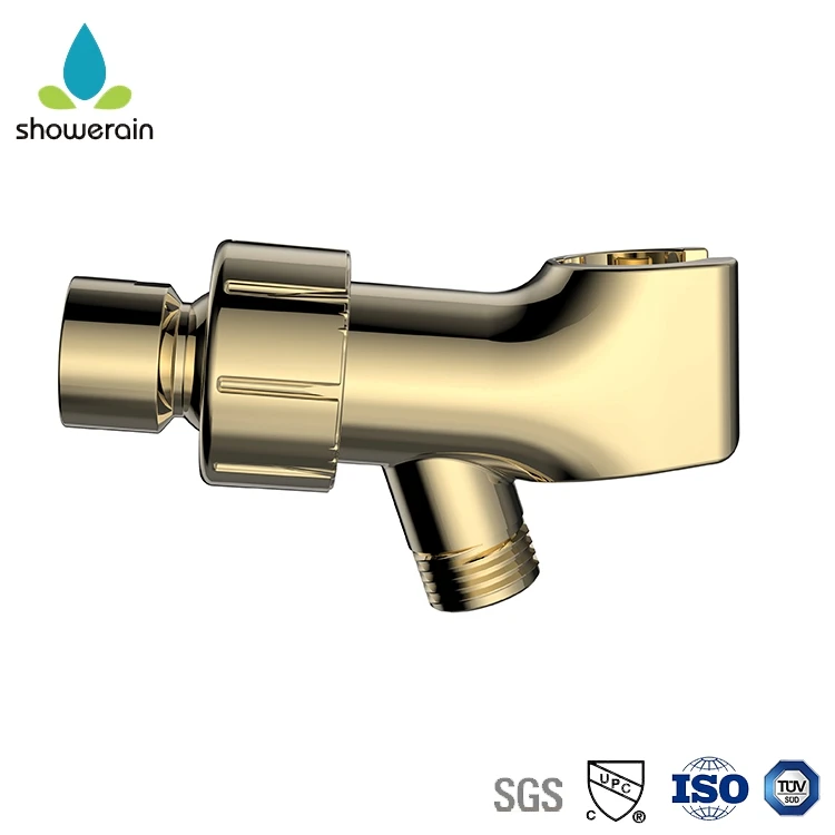 Adjustable Shower Arm Bracket Handheld Shower Wall Mount Bracket with Hose Outlet for Showerhead