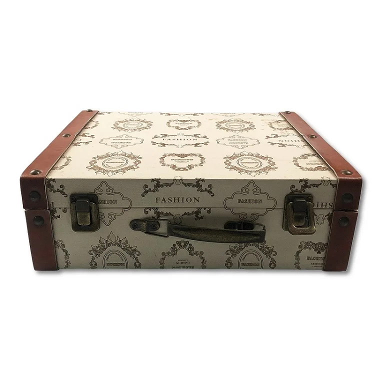 Wholesale custom vintage wooden frame home storage trunk with handle storage box leather luggage trunk for travel steamer