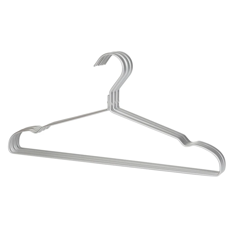 YIKAI Factory Outlet Aluminum Clothes Store Glossy Hanger Thin Strong Metal Clothes Hanger Hanger