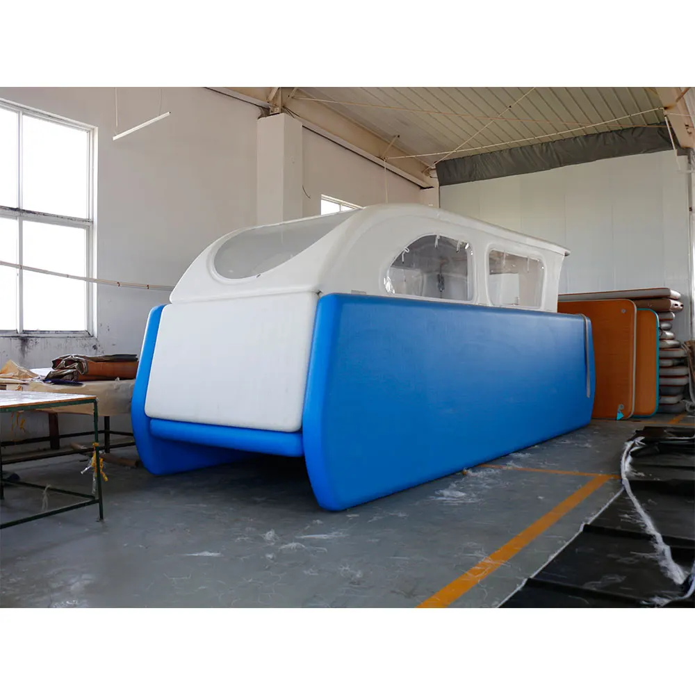 Inflatable Water Floating Leisure Boat Party Island Drop Stitch Fishing Pvc Platform Rowing Kayak