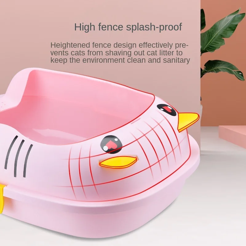 Большой контейнер для наполнения кошачьего туалета, полузакрытый Съемный контейнер для кошачьего туалета с защитой от брызг, товары для питомцев
