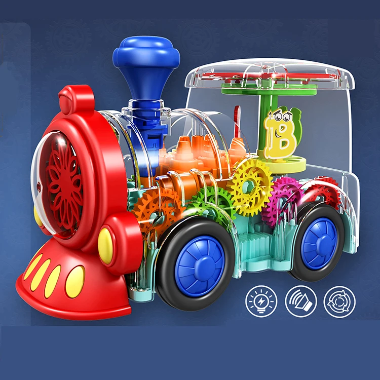 
2021 New Item Blue Red Funny Music Light BO Train Kids Battery Operated Plastic Toys Car 