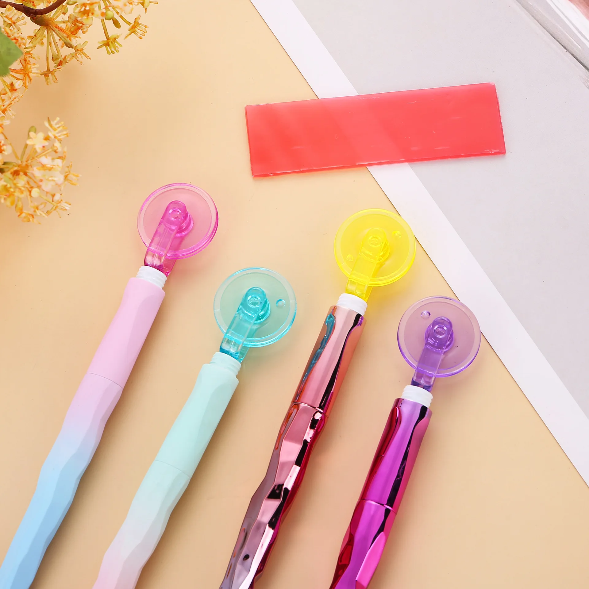 Electroplated Flash Diamond Painting Pen with 6 Pen Heads Wheel Glue Wax for Diamond Art Dots