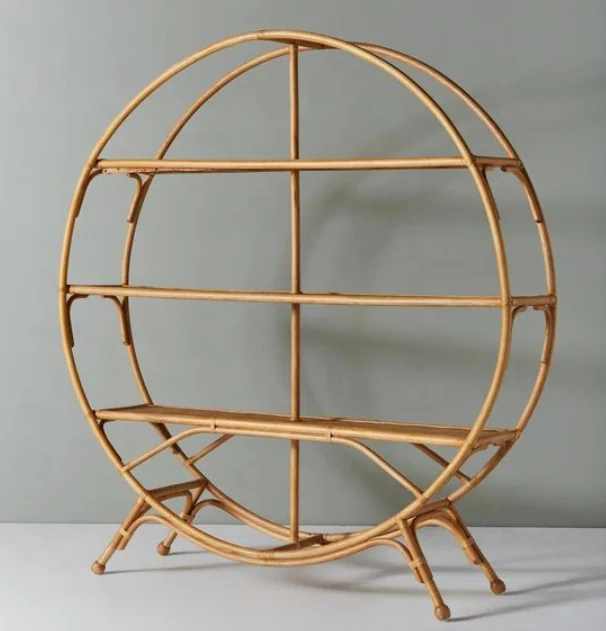 High quality hot selling sustainable rattan shelf bookcases shelf made in Vietnam