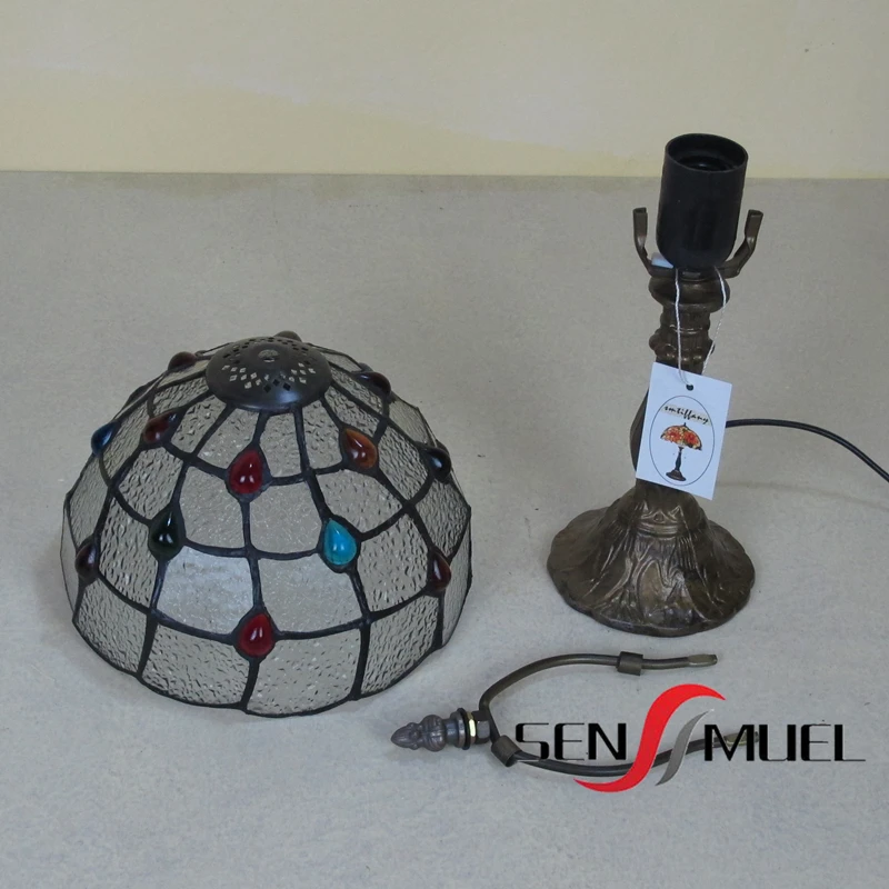 classical lattice color beads fixtures tiffany style desk lamp
