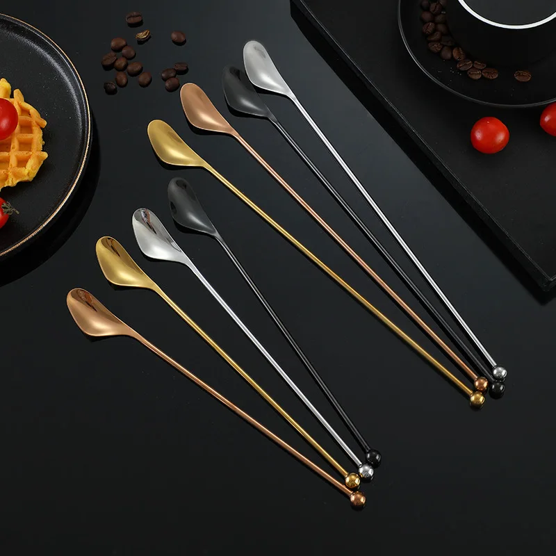Bar Spoon 304 Stainless Steel Stirring Rod Coffee Spoons Double-Headed Mixing Swizzle Sticks Cocktail Stirrer for Restaurants