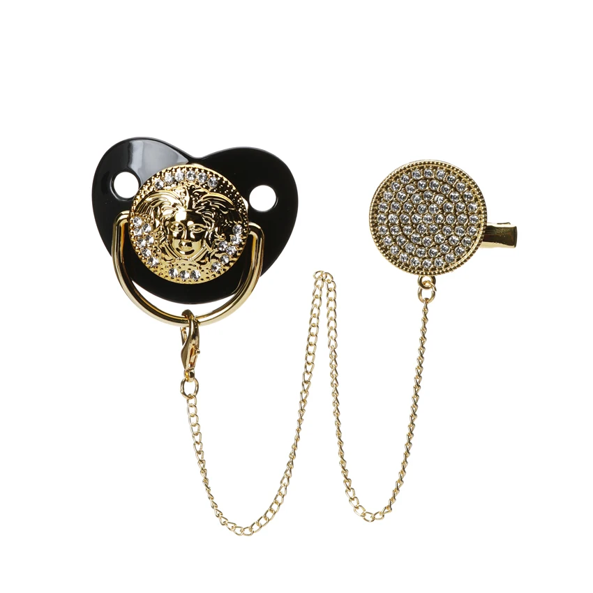 mumlove pacifiers Custom Personalized Bling Baby Pacifier Luxury Gold Sublimation Blanks Pacifier for Baby