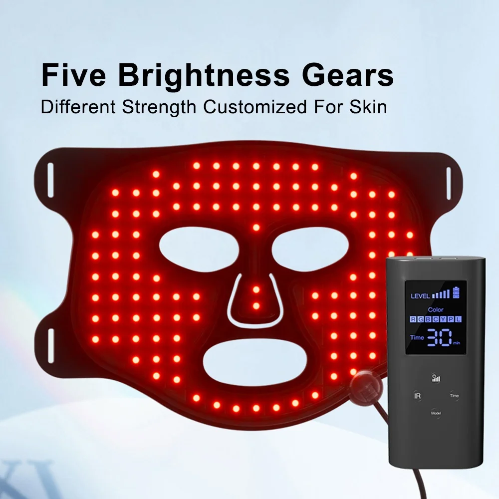 Home use infrared red led light device Wireless Led Beauty face Mask Infrared Led Mask Light Therapy Silicone Led Facial Mask