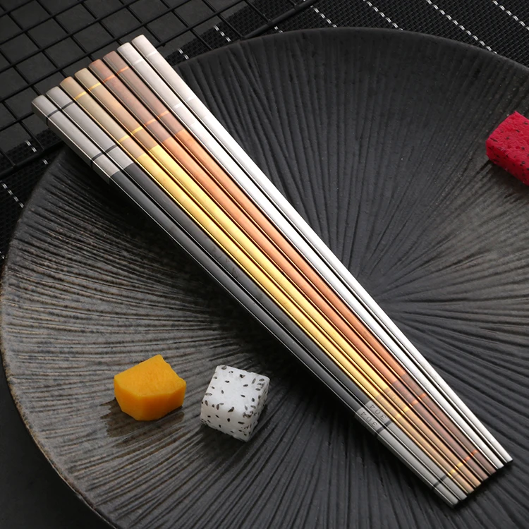 Custom Metal Titanium Chopsticks Stainless Steel Chopstick For Wedding Gift Souvenirs