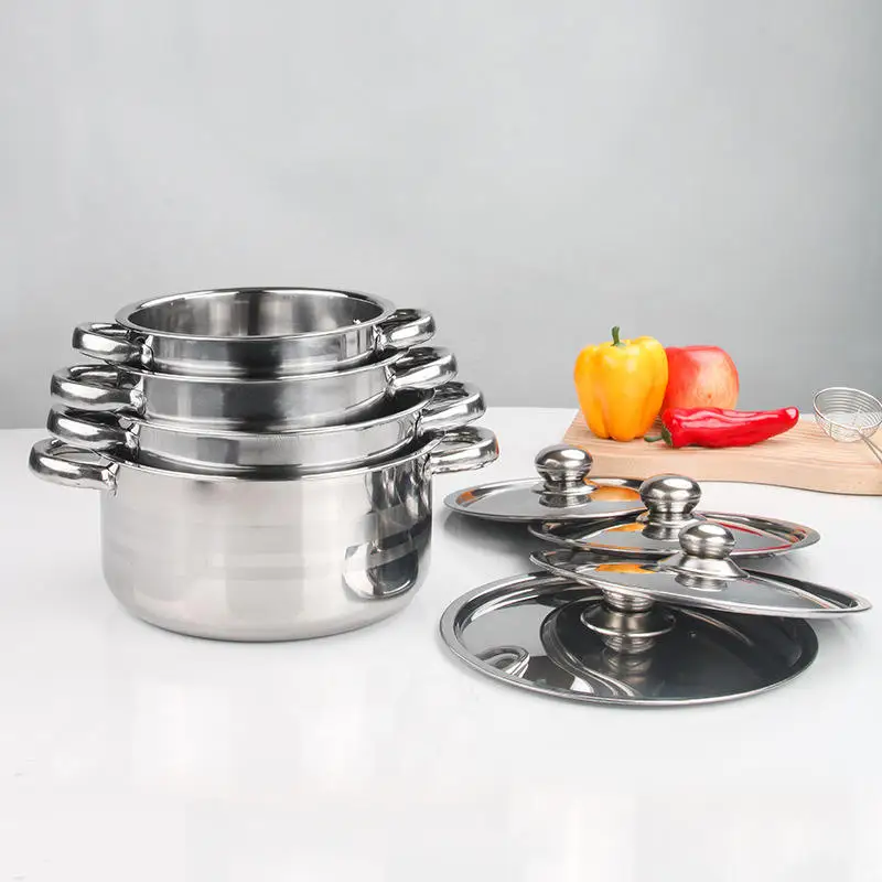 Hot Selling Stainless Steel Cookware Set Household soup stock pot Non-stick Cookware Kitchen with Stainless Steel Lid