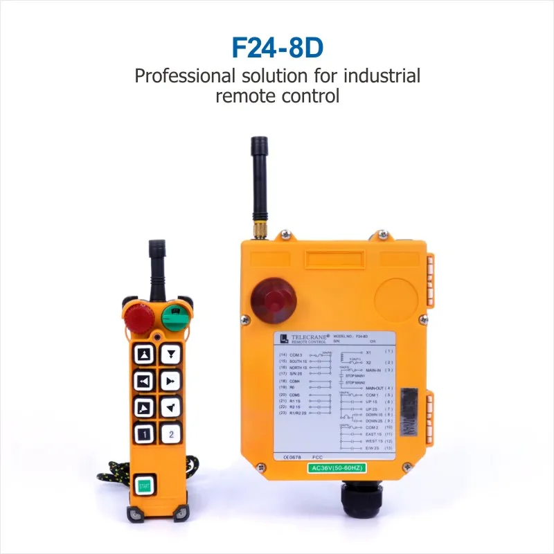 
11 operation button 8 dual speed button industrial radio remote control for crane and hoist telecrane F24-8D 
