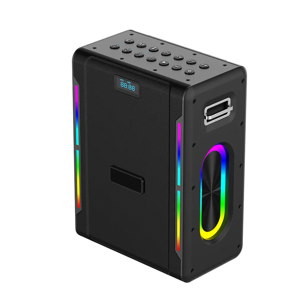 FANSBE Outdoor Mobile Power 250W Karaoke Machine,Stereo Bass Boombox With Wireless Microphones, Remote Control Karaoke Speaker