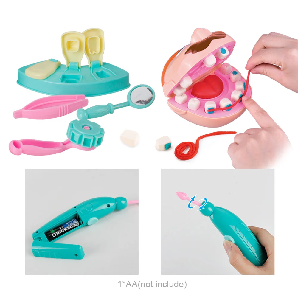 
Light Color Clay Plasticine Tooth Tentist Fill Teeth Mold Set Toy For Chilidren 