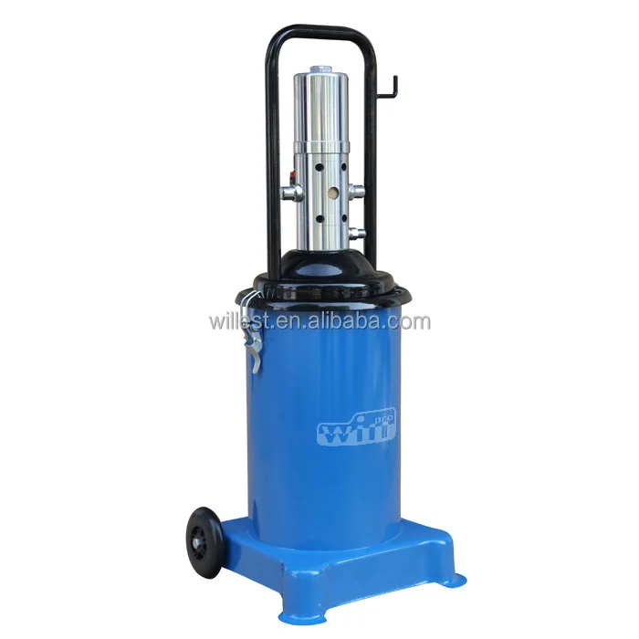 60:1 pneumatic grease dispenser HUTZ air operated grease pump with 12L or 15L barrel GPT12AC60L1 mobile bucket grease lubricator