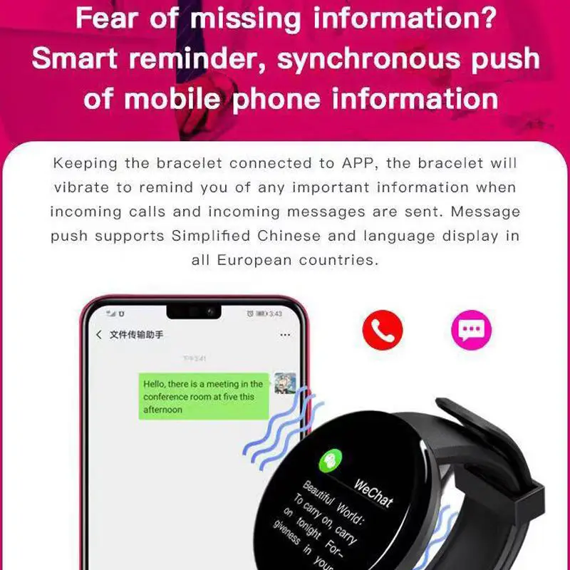 Wholesale Pedometer D18 Men Women Blood Pressure Smart Watch Gift Set 2022 Free Shipping Heart Rate Wristband for IOS Android