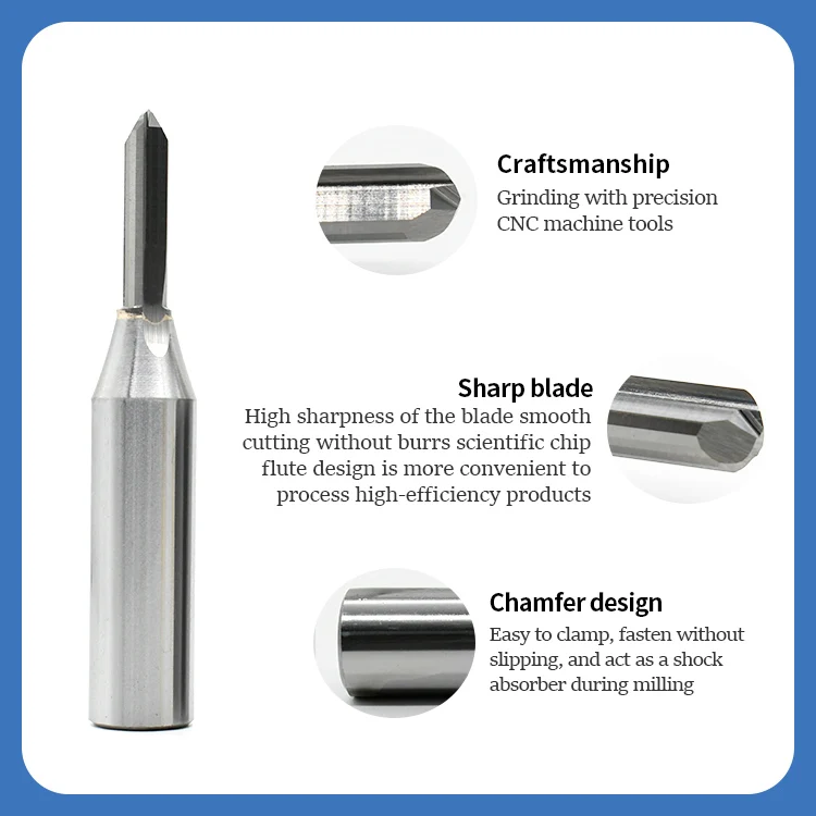 YF Hot Selling Factory Tool Wholesale CNC woodworking router bits carbide 2/1 TCT Two Flutes Straight Ball Nose Bits