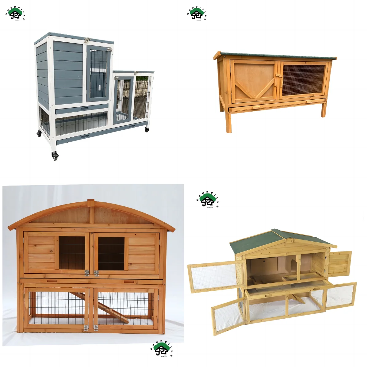 WoodVille Outdoor Indoor Cheap Wooden Remove Prefab Chicken House Coop With Wheels