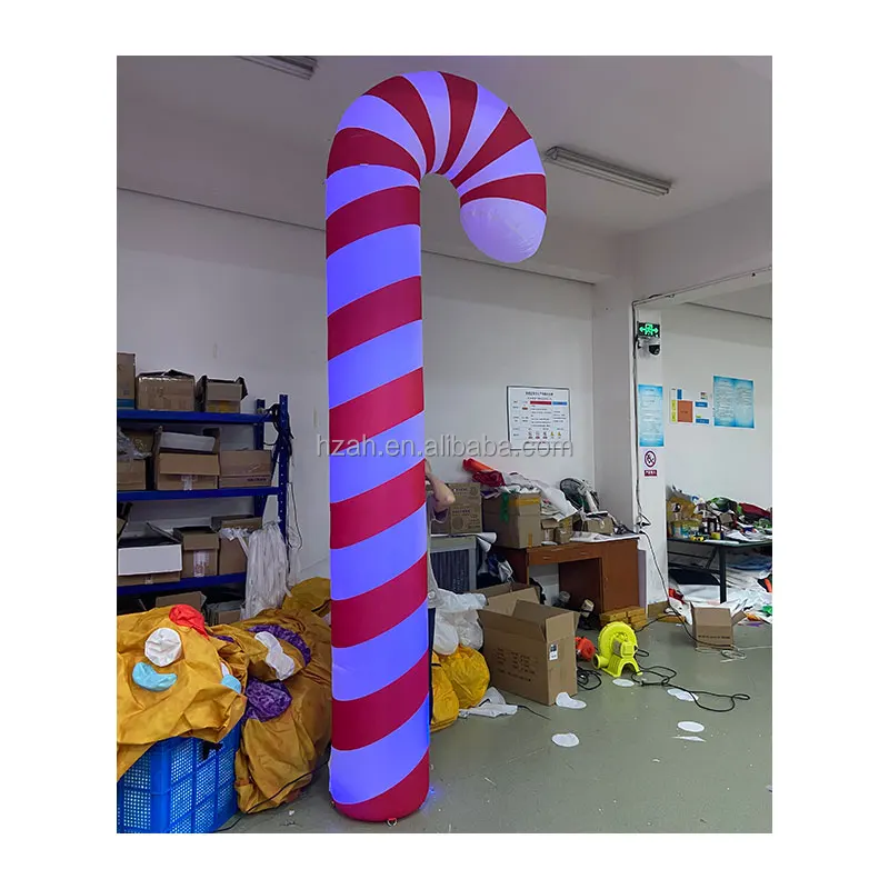 Chinese Factory Wholesale Giant Christmas Inflatable Crutch LED Light Inflatable Candy Cane