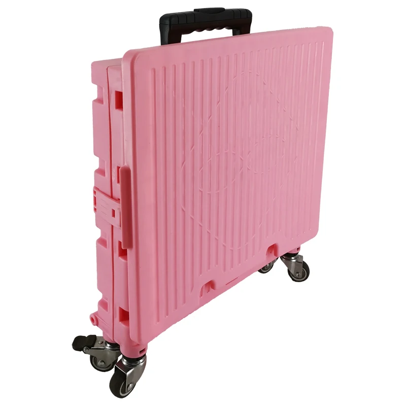 Brand New Plastic Folding Trolley Cart Stair climbing Cart folding trolley for shopping with 3 wheels