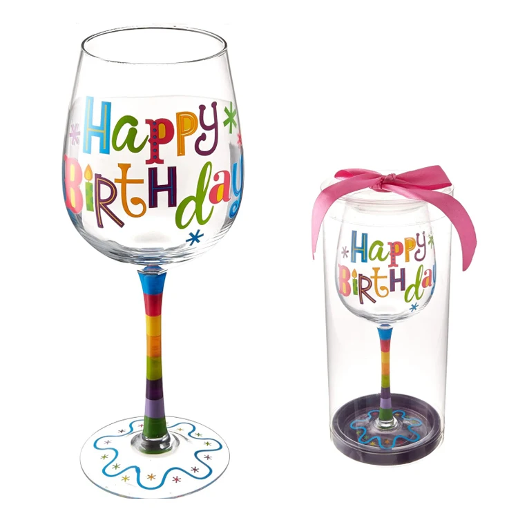 Christmas Gift Stemless Customized Print Custom Printed Wine Glass Color Wine Glasses Wine Glasses