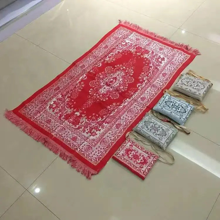 Исламские подарки, молитвенный коврик с бахромой с обеих сторон, мусульманский складной коврик для молитвы