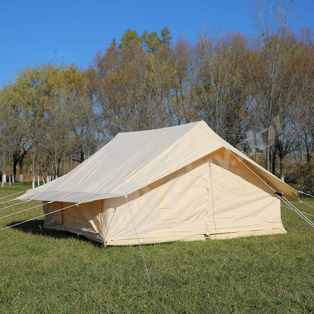 Unistrengh Waterproof outdoor cotton canvas family glamping cabin bell tent luxury tente-camping safari