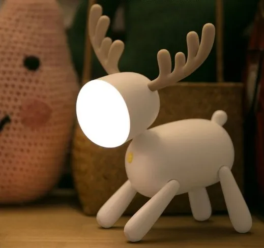 
Cartoon elk night light USB charging sleeping with LED Deer night light for children and students play and lighting 