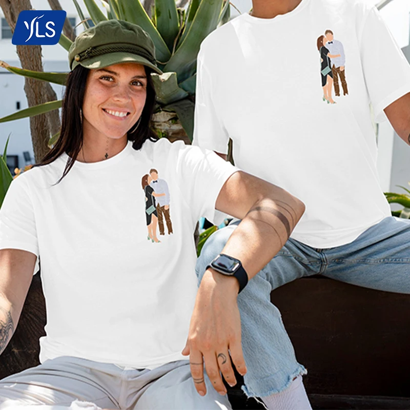 YLS 230 g 8.1 oz Tshirts For Men 100 Cotton Men Women Unisex Blank Casual Couple T Shirt Plain