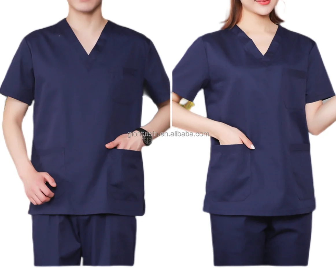 GloriousIn RTS scrubs 2023 medical nursing salon uniform male black dress anti-static nice brand fitted stylish
