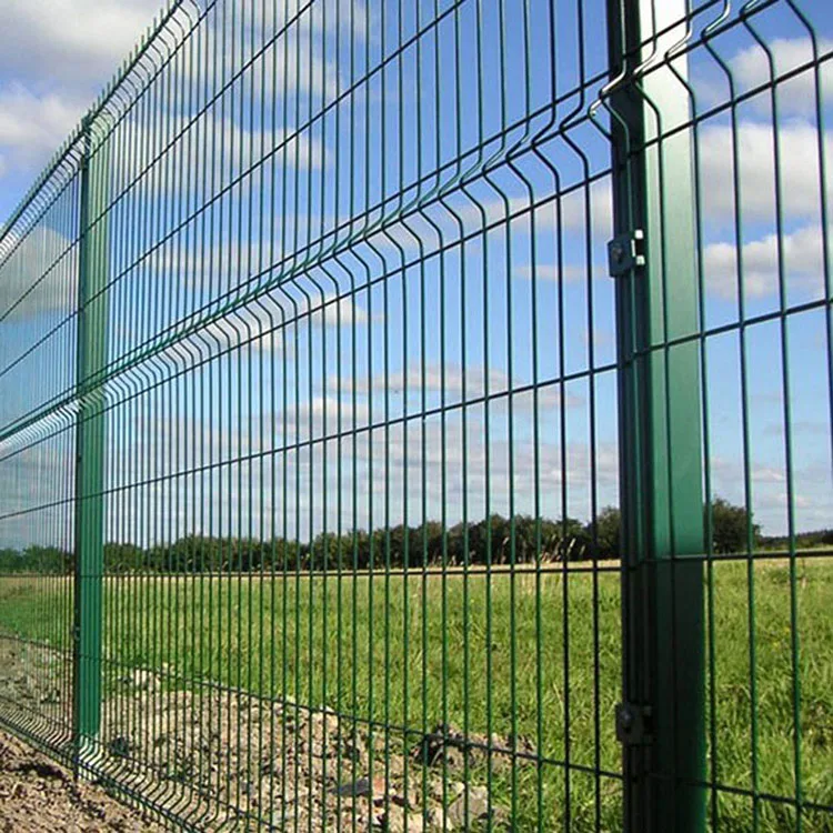 Hot Sale Green Color Square Post Powder Coated 3D Curved Bending Welded Wire Mesh Fencing