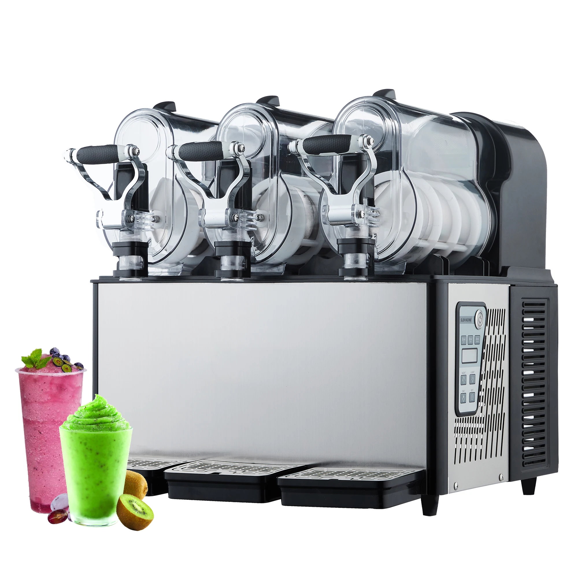 700W 9L Triple Bowl Commercial Frozen Drink Maker Slush Machine for Supermarkets Cafes Restaurants Cafes Restaurants Snack Bars