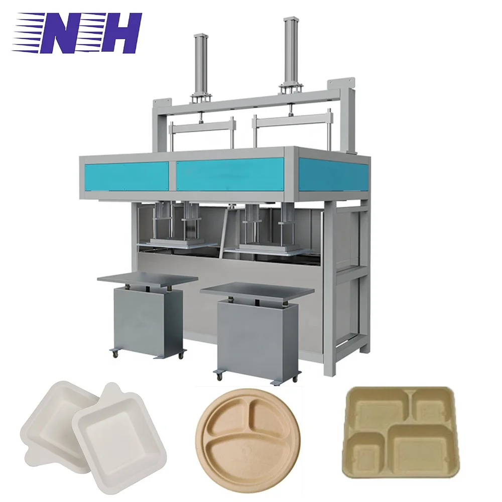 Degradable tableware disposable environmentally friendly machine with material of bamboo wood sugar cane pulp lunch dinner plate