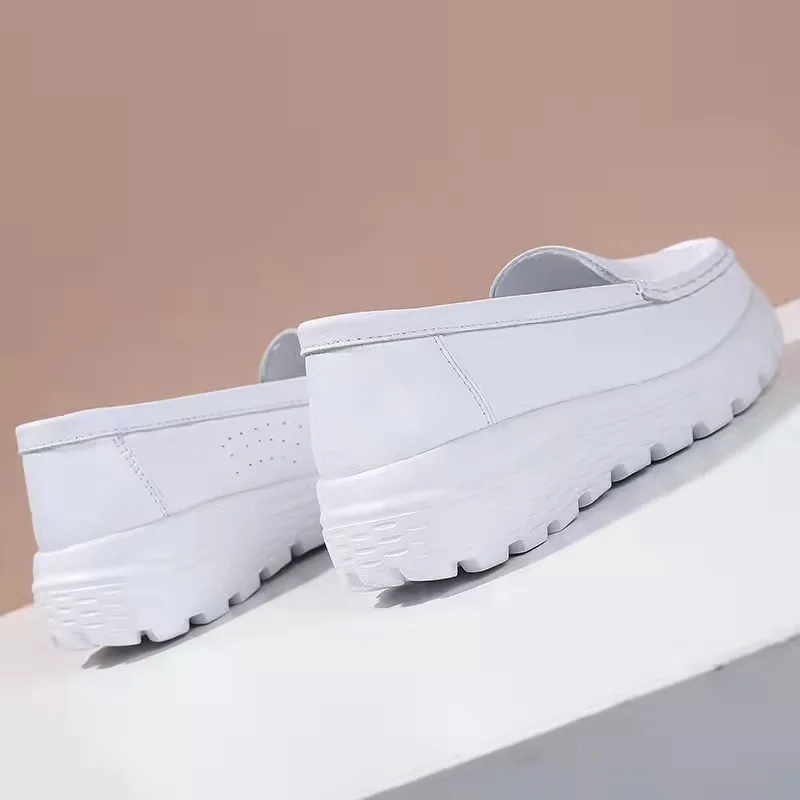 Nursing Shoes Hospital  For Women Black Shoes With Wedge Heels Comfort Breathable Soft Bottom Flat Anti-slip Safety Work Shoes