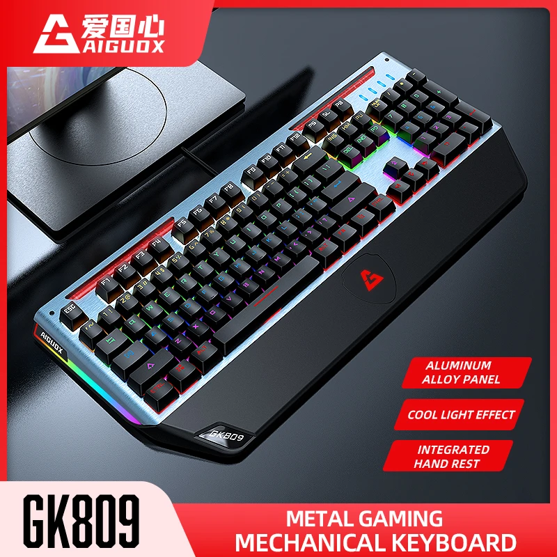 USB wired metal gaming keyboard Hot swap 104 keys teclado gamer are suitable for competitive games