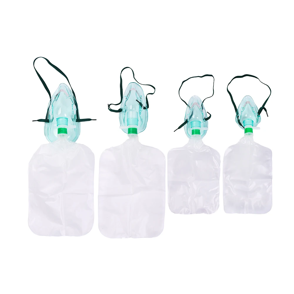 Comfortable oxygen mask with flexible reservoir bag designed for effective oxygen delivery in hospitals