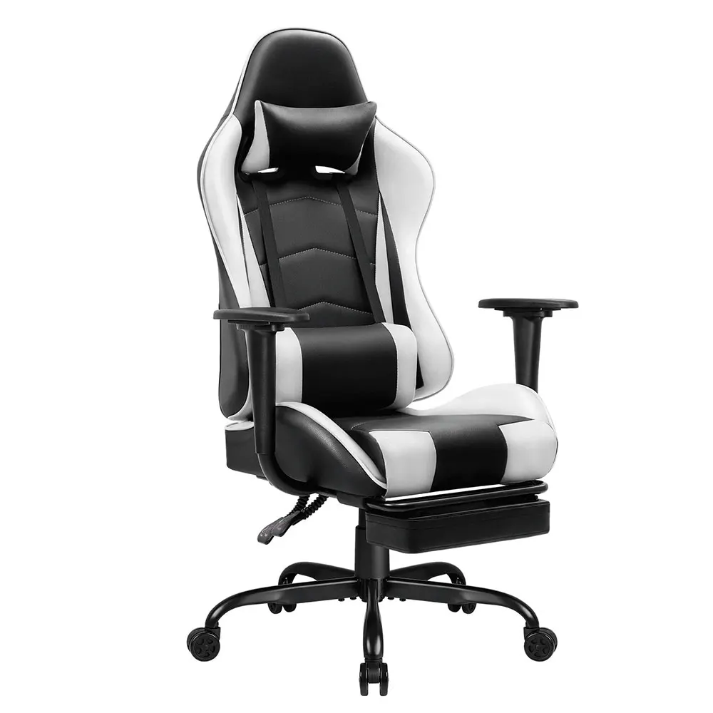 NBHY Wholesale White Swivel Racing Chair Gaming PU Leather Big Adult Computer Gamer Chair with Footrest