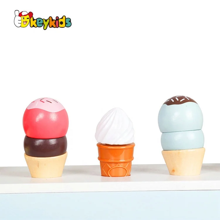 2022 New arrivals kids wooden ice cream shop toy set for pretend play W10A142