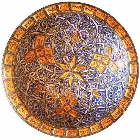 custom ceramic crafts Teal carved small decorative custom moroccan plate