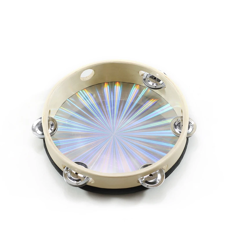 Wholesale Flashing Kids Tambourine 6/8 Inch Orff Percussion Instrument Band Accompaniment Tambourine