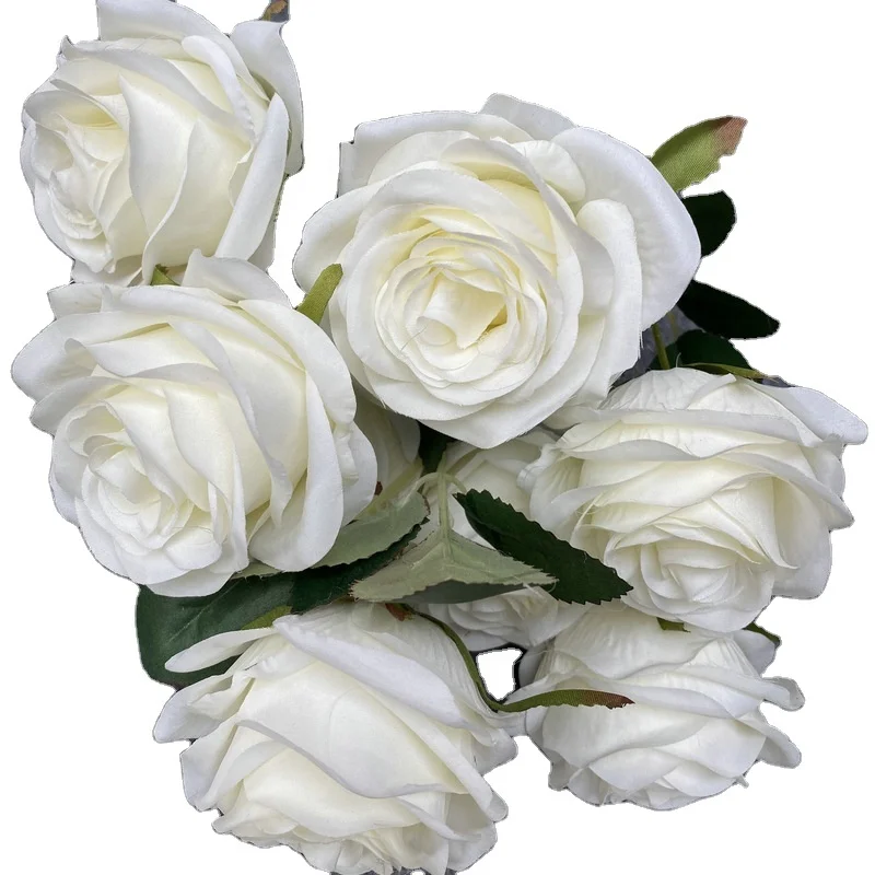 Artificial Wedding Decoration  High Quality 9 Heads  Rose Bouquet Floral Flowers Silk Rose Bouquets Flower