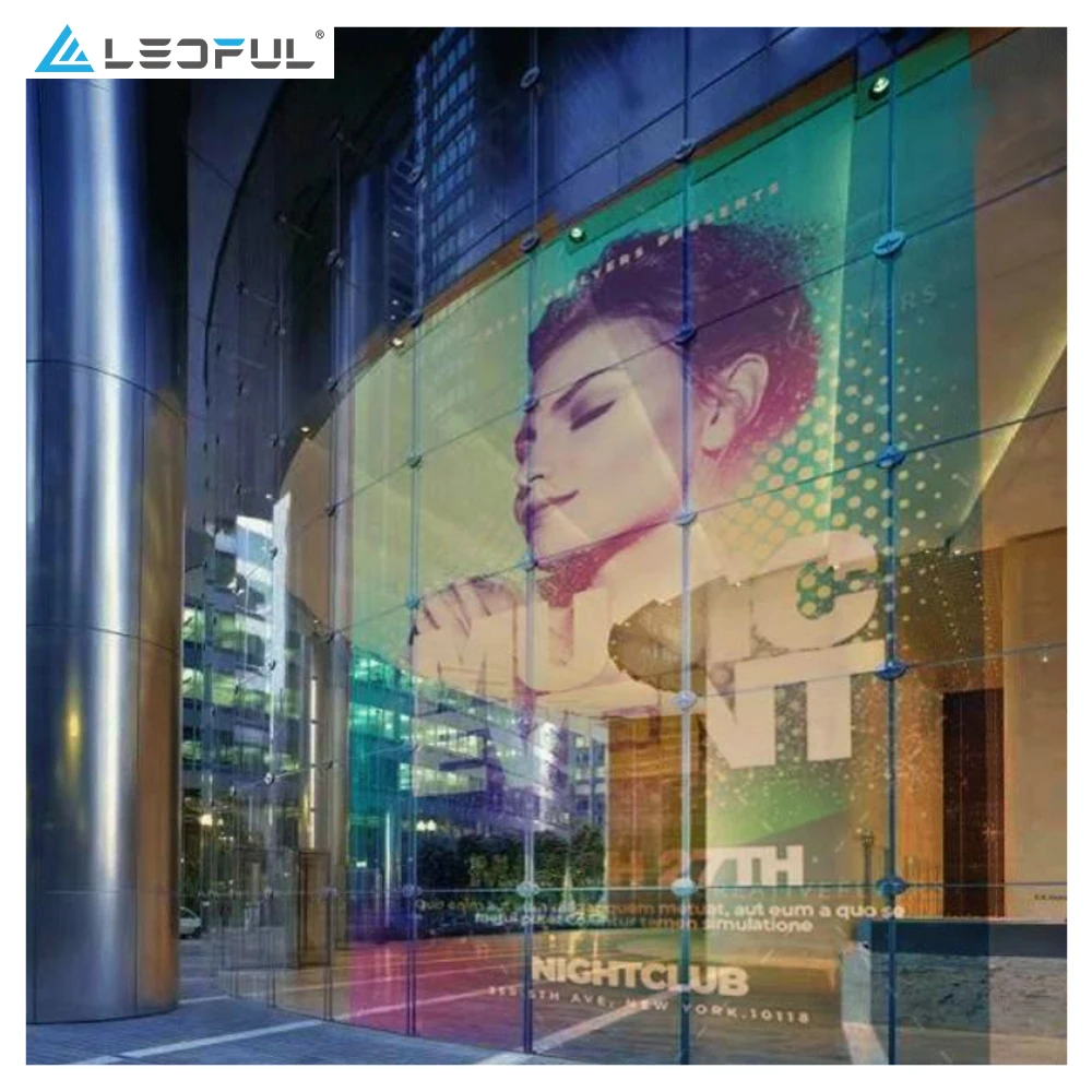 P2 P3 P6.67 P7 Adhesive Super Slim Led Screen PCB Board Flexible Transparent Film Advertising LED Display